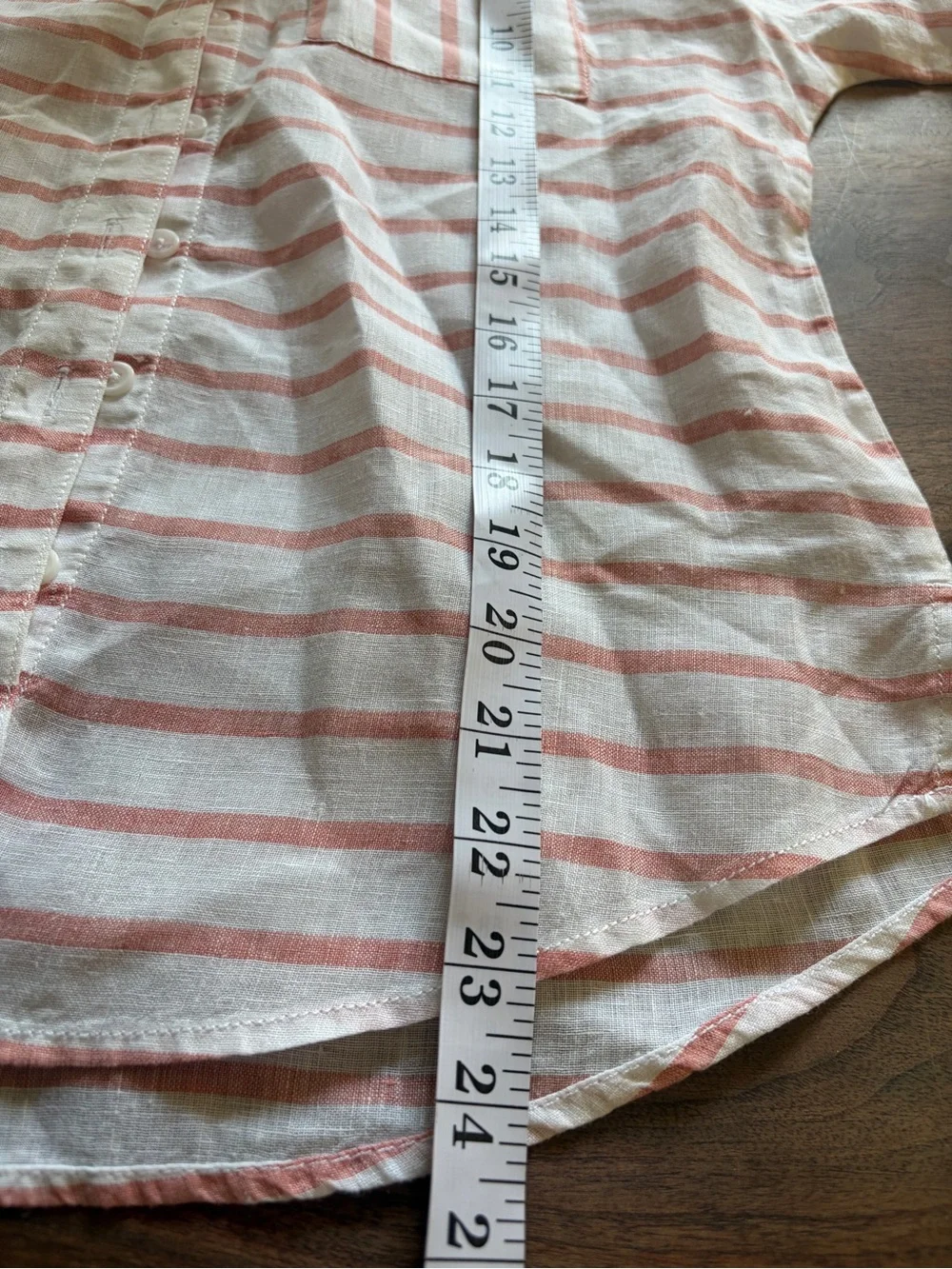 Garnet Hill Women's 100% linen White and Coral Striped top size 2 excellent!